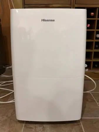 Hisense 50-pint dehumidifier with **built-in pump**