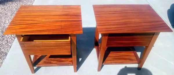 Artisanal Solid Mahogany Nightstands by Howard Thompson