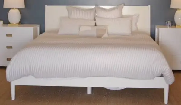 West Elm Mid Century White Bed Frame (King Size)