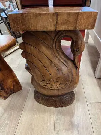 Wood Carved Side Tables