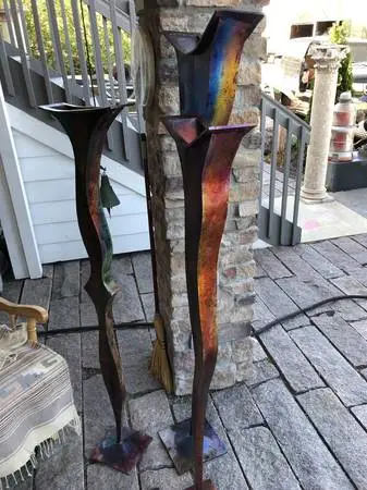 acid stained plant stands