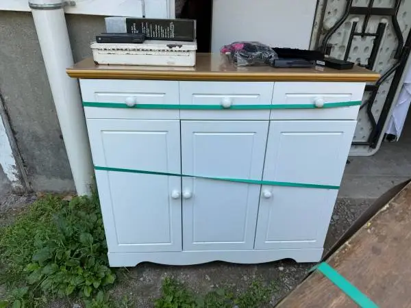 White 3-Drawer 3-Door Sideboard Cabinet