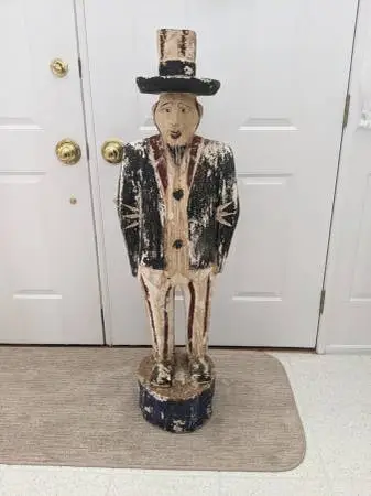 UNIQUE AMERICAN FOLK ART SOLID WOOD UNCLE SAM