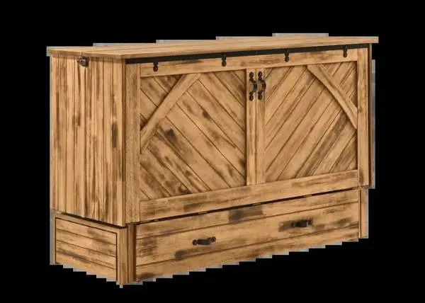 QUEEN MURPHY CABINET BED W/MATTRESS