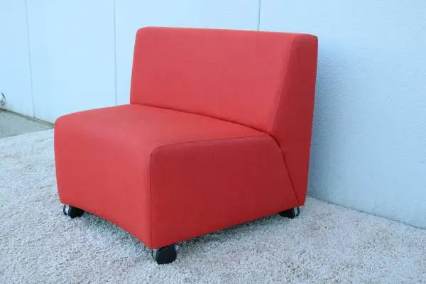 Coalesse Red Circa Wedge Seat Lounge on Casters, Design Alison Spear