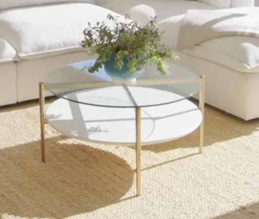 West Elm Mid-Century Art Display Round Coffee Table