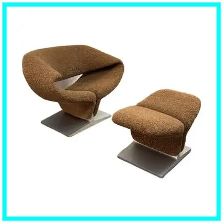 Pierre Paulin For Artifort Ribbon Chair + Ottoman, Set