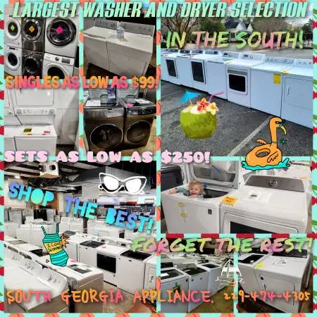 OVER 60 WASHER & DRYER SETS IN STOCK! GET HOME WITH $54 DOWN! AWESOME!