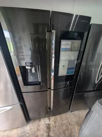 Samsung black stainless steel family hub counter depth refrigerator