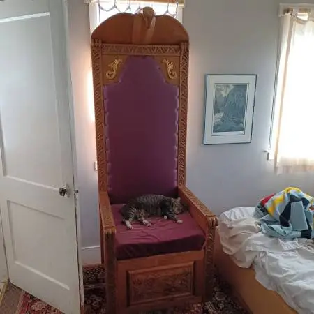 Hand-carved wooden THRONE. Exquisite one-of-a-kind!