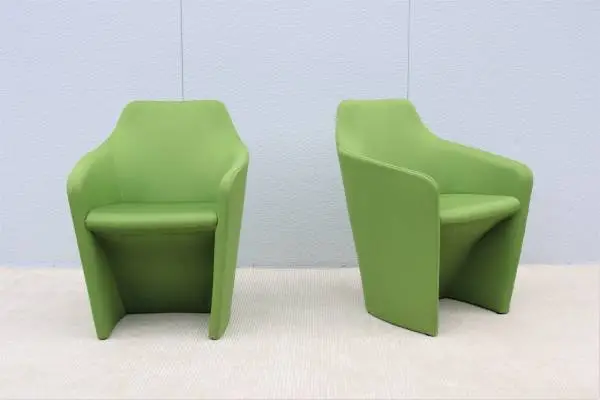 Contemporary Simon Pengelly for Allermuir Venus Green Tub Chairs, Pair