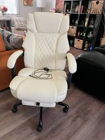 Massage Office Chair with Foot Rest 6 Points Vibration and Heat Home O