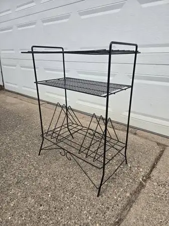 Mid Century Modern Wirework Record Stand