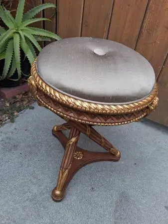 GILDED VANITY STOOL