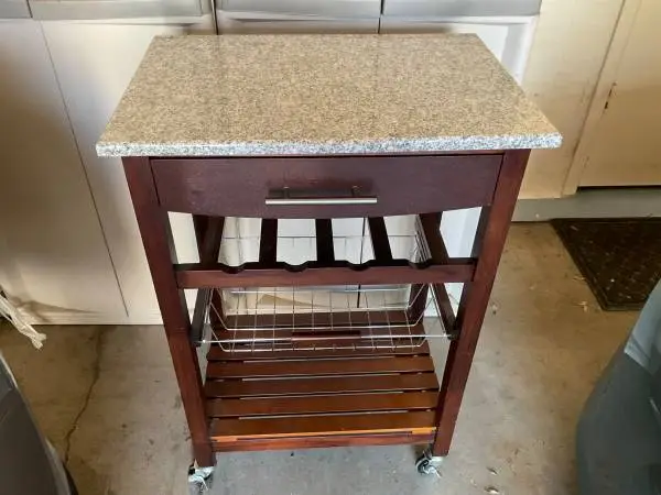 Wooden Kitchen Cart with Granate Top