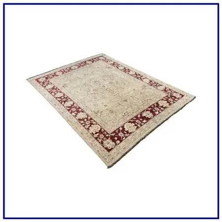 6ft 4in × 8ft 5in Hand-knotted Pak-veg Floral Border Area Rug
