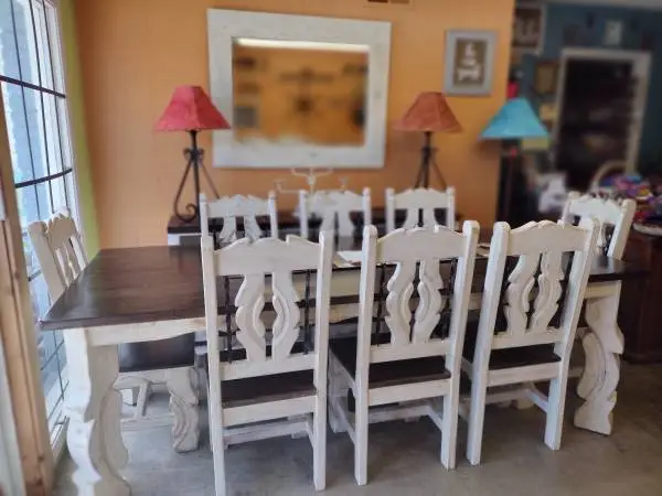 Reclaimed Rustic 9 pieces Dining Table Set