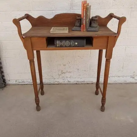 Antique Wood Wash Stand End Table