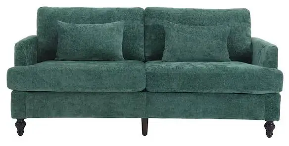 LOVESEAT Modern Oversized Emerald Chenille Wood Frame Upholstered