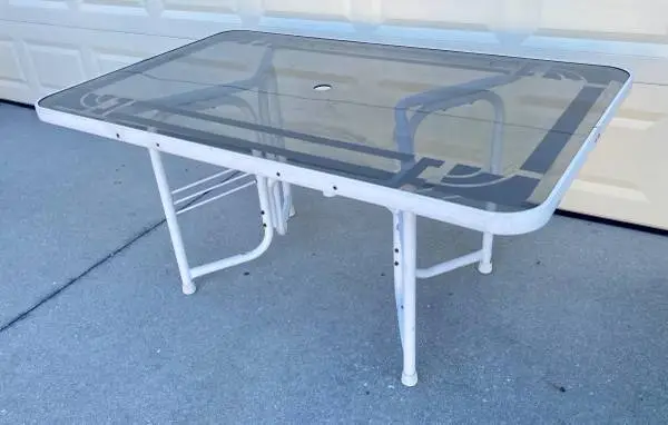 Rectangular Glass Top Patio/Deck Table