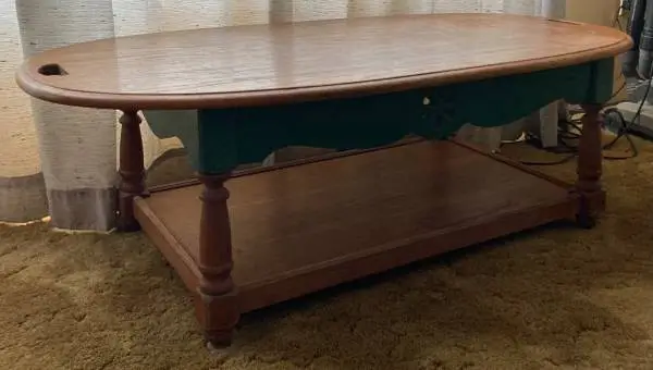 Vintage Solid Oak Coffee Table And Matching End Table