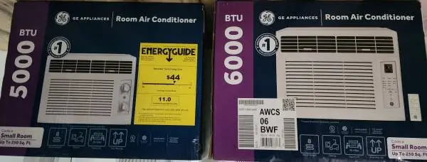 2 Window A/C Units, Like New - 5,000 and 6,000 BTU