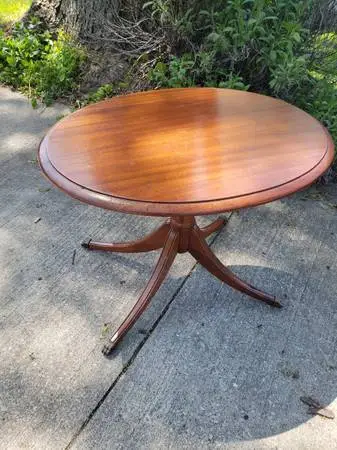 Oval Table With Brass Tips..Vintage