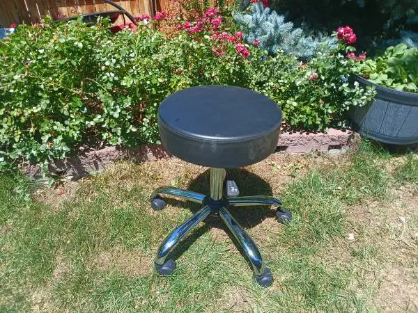 Adjustable 26.5 Doctors Body Medical Exam Rolling Chair Black