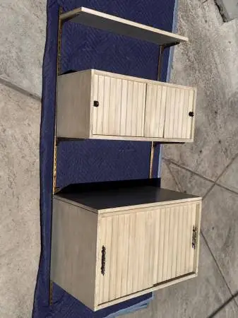 Mid Century Modern Vintage Modular Floating Wall Unit – Bookcase