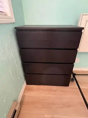 Ikea Malm 4 Drawer Dresser in Black