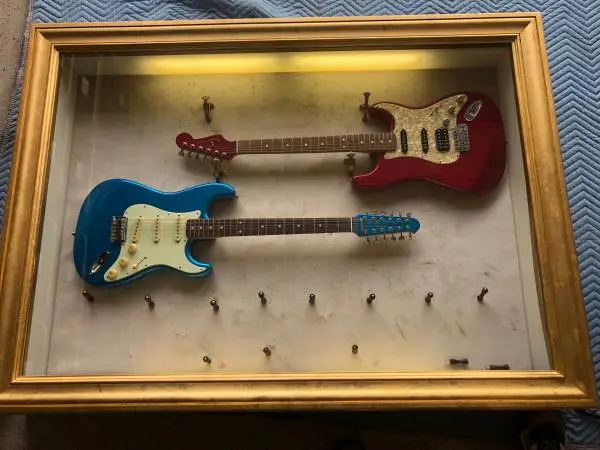 2 Custom Lighted and Locking Wooden Glass Display Cases for Hanging on Wall