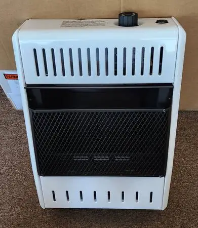 Ventless natural gas blue flame heater