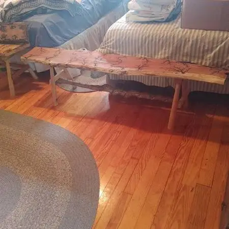 bench burnt