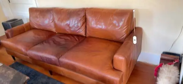 Cococo leather couch, 8’ by 3.5’ super comfy and clean