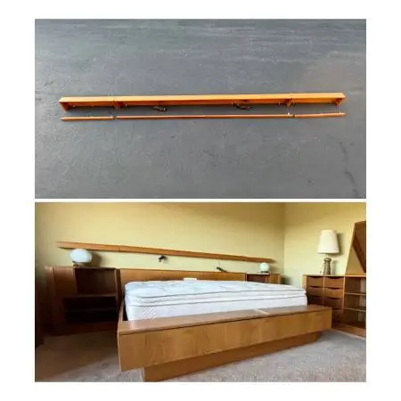 Vintage vintage Teak Wall Mounting Shelf/ Light Bar by Poul Hundevad