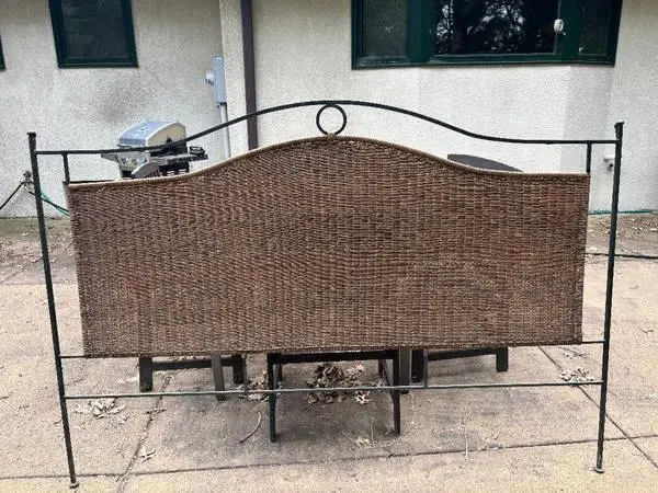 King headboard- Iron and Wicker