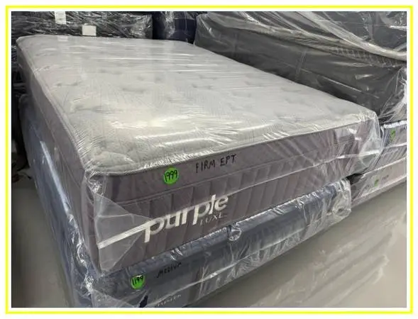 QUEEN SIZE PURPLE LUXE REJUVENATE PLUS PILLOW TOP MATTRESS & BOX BED