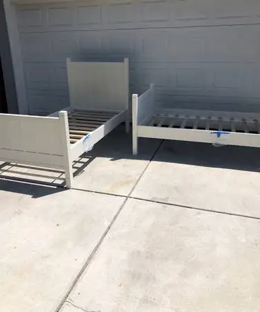 Matching twin complete bed frames ( wood)