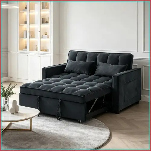 3-in-1 Velvet Convertible Sofa Bed – Stylish Comfort sofa (Free Home Delivery)