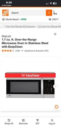 Over Range Microwave (used)