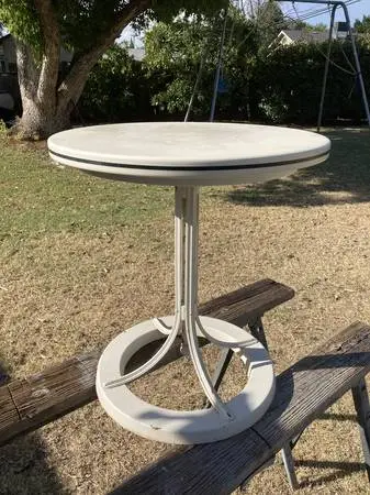 Vintage Patio Tables - Heavy Cast Iron Bases