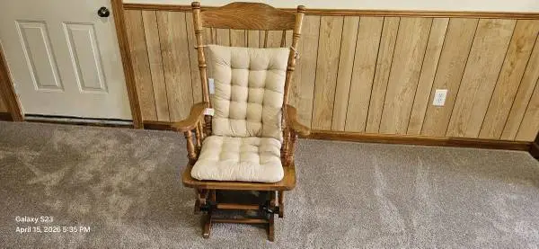 Oak glider rocker
