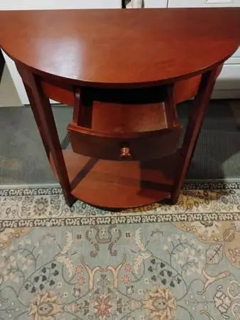 table with drawer and shelf