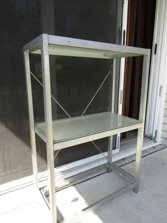 Metal Shelf with Glass 36 x12 x24