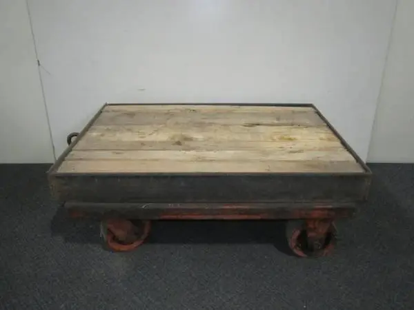 Vintage antique heavy duty steel dolly with 5 casters