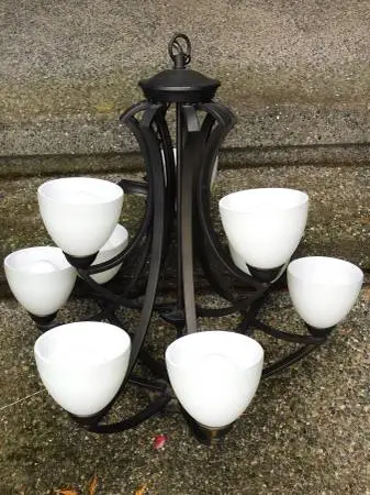 Large Modern 9-Bulb Chandelier