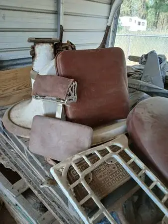 Old barber chair needs refurbished