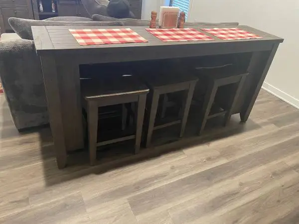 Bar with stools
