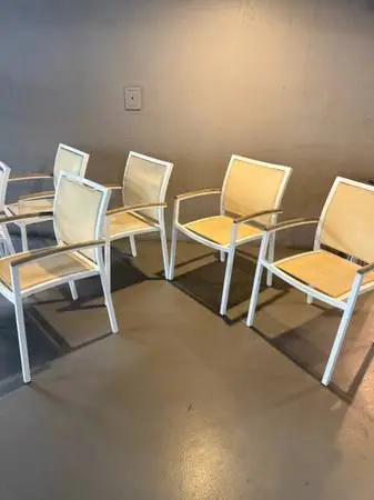 Patio chairs, Modern mid-century, modern Teak armrest very comfortable