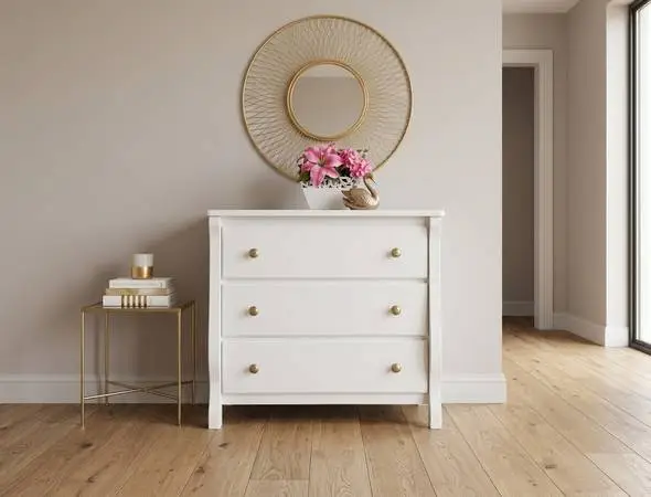 ReStyled 3 Drawer Dresser, Simply White, Great Storage, Changing Table